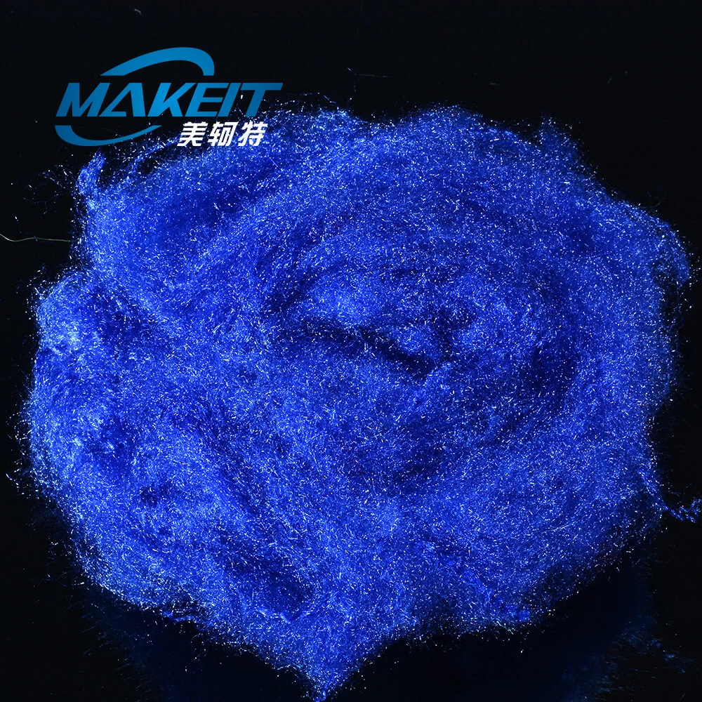 Solid Recycled 100% Colored Polyester Staple Fiber High Quality Siliconized